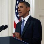 Barack Obama, durante el discurso en el que ha anunciado la retirada gradual de las tropas norteamericanas en Afganistán