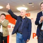 Óscar López, durante el acto público protagonizado por Manuel Chaves para apoyar a Samuel Folgueral