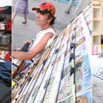 Josie Dependienta de una tienda de souvenirs, Juanjo, lotero y Rebeca, empleada de una tienda de bordados