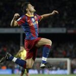 Villa celebra un gol