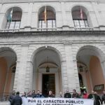 Una concentración de los trabajadores de Mercasevilla