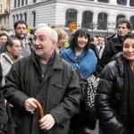 Rufi Etxeberria y dirigentes de EA salieron ayer juntos en Bilbao a manifestarse para pedir la legalización de Sortu