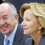Fernández Ordóñez, gobernador del Banco de España, y Elena Salgado