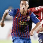 Thiago compareció ayer en conferencia de prensa en la que afirmó que la derrota del Madrid demuestra que la Liga no es de dos equipos