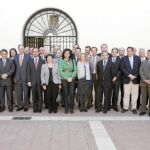 Alejo Vidal-Quadras, Salvador Marín (primera fila, séptimo y octavo por la izquierda), junto a los alcaldes de todas las localidades de la Comunidad de Murcia