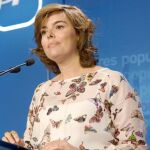 La portavoz del PP en el Congreso, Soraya Sáenz de Santamaría