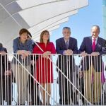 El presidente andaluz estuvo ayer en Málaga en una visita a las obras del Palmeral de las Sorpresas