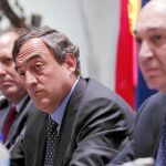 El presidente de la CEOE junto al vicepresidente, Jesús Terciado y el secretario general, José María Lacasa
