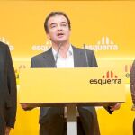 Alfred Bosch, secundado por el nuevo presidente de ERC y la secretaria general