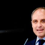 El presidente Francisco Camps, el miércoles en un momento de su alocución presentando su dimisión