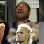 Mike Tyson, O. J Simpson, Braulio (arriba) y Kobe Bryant, Santiago Cañizares, Cristiano Ronaldo (abajo). Acusados por acostarse con menores (Cañizares), abuso sexual o asesinato
