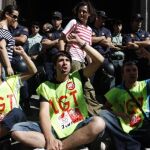 Protesta de funcionarios en una imagen de archivo