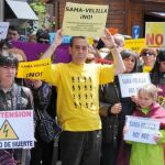 Una de las numerosas concentraciones de protesta contra esta línea de alta tensión en la provincia de León