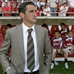 Manolo Jiménez durante su etapa como entrenador del Sevilla.