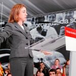 Carme Chacón ofreció ayer un mitin en Mataró