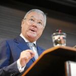 El presidente de la Región de Murcia y del Comité de las Regiones, Ramón Luis Valcárcel, durante una de sus intervenciones en Bruselas