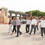 La alcaldesa de Cartagena, Pilar Barreiro comprobó el estado de los trabajos en el recinto junto a los concejales Mariano García, Florentina García y Francisco Espejo