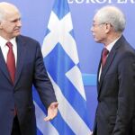 Yorgos Papandréu (izq.) se reunió en Bruselas con Van Rompuy, presidente del Consejo Europeo
