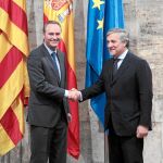 El presidente Fabra junto al vicepresidente de la CE, Tajani