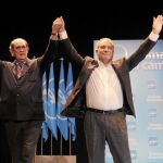 Esteban Parro, ayer, en un mitin del PP en Las Rozas