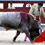Muletazo con la mano izquierda de Miguelín al de Partido de Resina