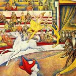 HOMENAJE DE SEURAT El artista dejó dejó inacabado este grabado en 1891, que rinde tributo al mundo del circo