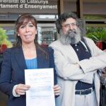 El presidente de Convivencia Cívica, Francisco Caja, el día en que Sánchez-Camacho reclamó una enseñanza bilingüe para su hijo