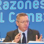 Alberto Ruiz-Gallardón, ayer durante su intervención en los desayunos de Las Razones del Cambio