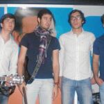El secretario autonómico de Nuevas Generaciones del Partido Popular, Daniel Sobrados (2i), y Eduardo Carazo, junto a otros integrantes de la formación