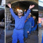 Los 5 mineros salen del pozo de Santa Cruz del Sil entre aplausos y abrazos de familiares y compañeros. Izqui., normalidad en la vuelta al tajo de los mineros del pozo Casares en Tremor de Arriba