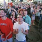 Cientos de personas vivieron en directo la llegada del Curiosity en Times Square de Nueva York