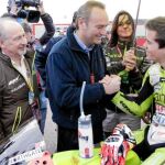 Alberto Fabra felicita a Nico Terrol con Rodrigo Rato y José Luis Olivas, presidente y vicepresidente de Bankia