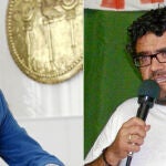 A la izquierda, la ministra de Medio Ambiente, Rosa Aguilar; a la derecha, el portavoz de la Plataforma Refinería NO, Leonardo Clemente