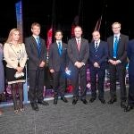 Fabra con el príncipe Carlos Felipe de Suecia, responsables de Volvo Group y Volvo Car Corporation, consellera de Deportes y alcaldesa de Alicante