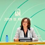 Mar Moreno, consejera de Educación, ayer, en rueda de prensa