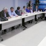 Francisco Oñate, Pedro Saura y Begoña García Retegui presidieron ayer la reunión de la Ejecutiva Regional del Partido Socialista de la Región de Murcia en la que se analizaron los resultados