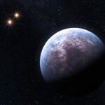 En la imagen, representación del sistema Gliese 667 C alrededor de la cual se ha hallado un exoplaneta, que pertenece a un sistema triple