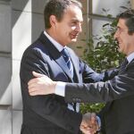 Zapatero y López, durante un encuentro en Moncloa