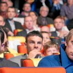 Alberto Contador y Bradley Wiggins, ayer en París