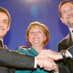 Sarkozy, Merkel y Rajoy en una imagen de archivo