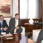 Pedro Chico, Francisco Espín, Klaus Gehrlicher y Ramón Luis Valcárcel, ayer durante la reunión en San Esteban