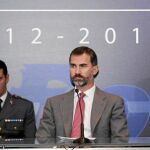 El presidente Herrera junto con los Príncipes de Asturias durante la apertura del curso escolar de Formación Profesional 2012-2013