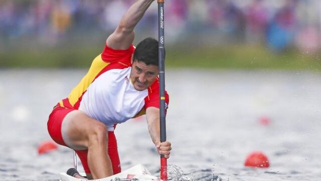 David Cal, durante la semifinal de C-1 1.000, en la que acabó en tercera posición