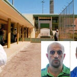 Los terroristas chechenos Eldar Magomedov y Muhamed Ankari Adamov (izquierda y derecha) y el ciudadano turco Cenzig Yalcin. Sobre estas líneas, entrada a la prisión de Soto del Real