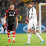 Casillas y Cristiano Ronaldo, desolados tras caer ante el Borussia Dortmund
