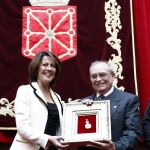 La presidenta del Gobierno Foral, Yolanda Barcina, en el acto central de la celebración hoy del Día de Navarra