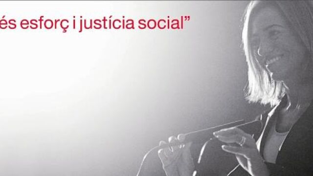 Imagen de campaña con el eslogan que utilizará Carme Chacón