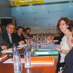 Sevilla, Tovar y Jódar (izq) presidieron la quinta reunión de la Comisión Mixta, celebrada ayer en Murcia
