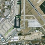 Imagen del aparcamiento de la T1 de Barajas, donde se ha producido la colisión