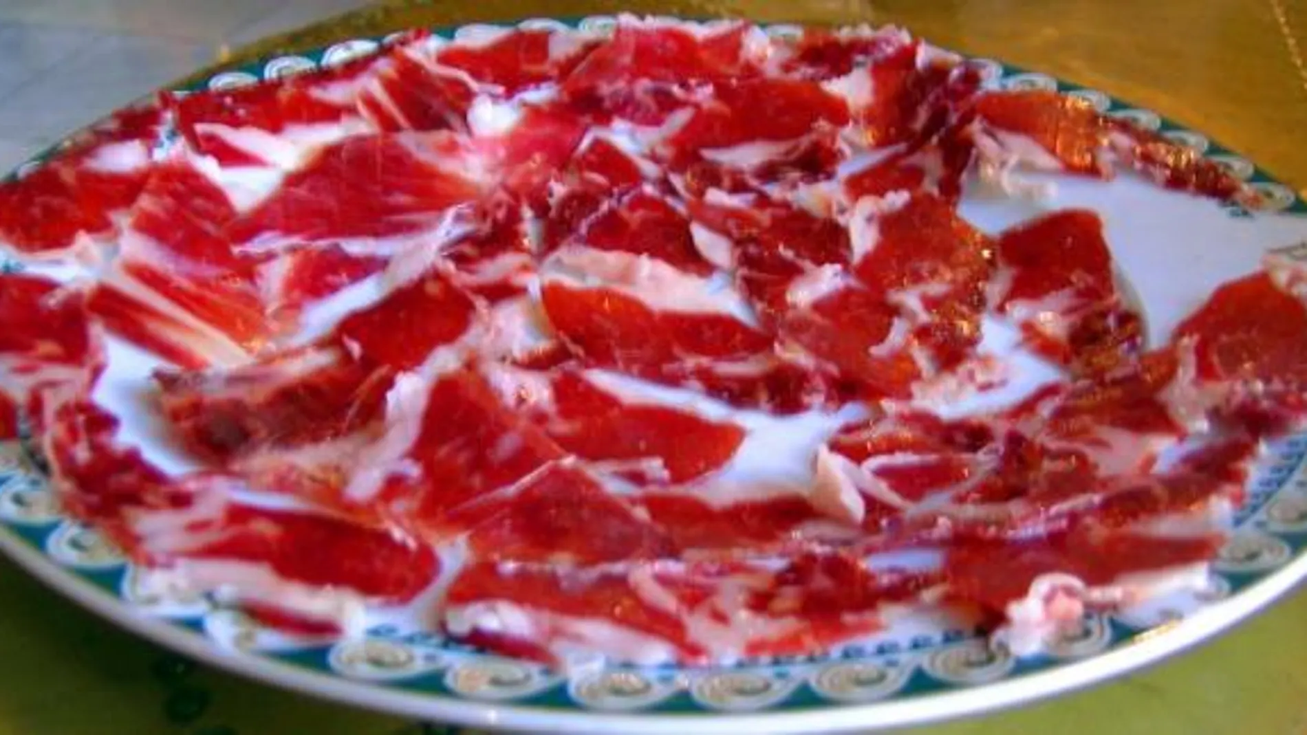 Un plato de jamón de Jabugo